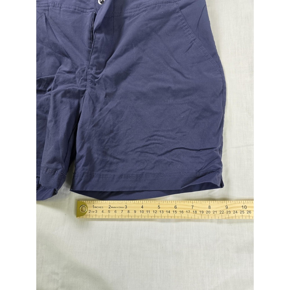 Columbia Shorts Womens 4 Blue Stretch Chino Hiking Nylon Blend Pockets Summer - Picture 2 of 10